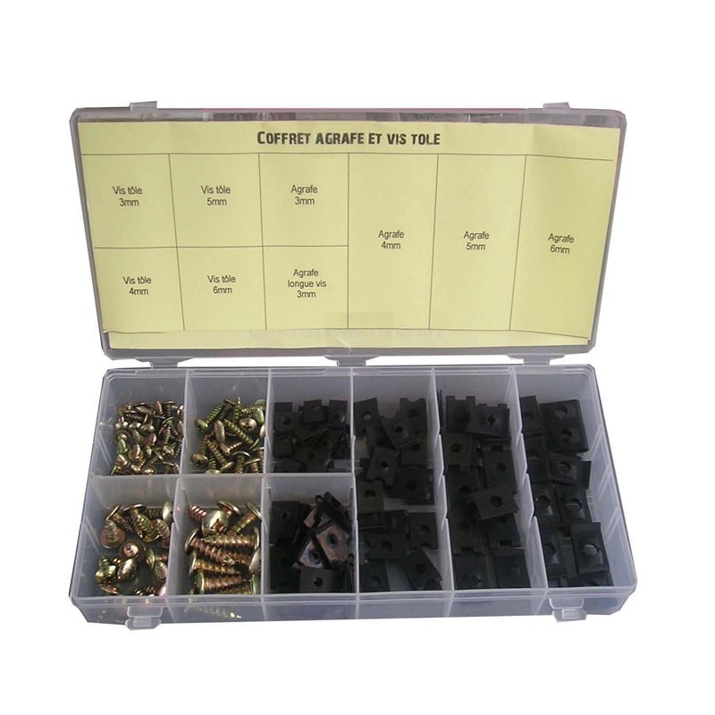Coffret de 170 vis et agrafes